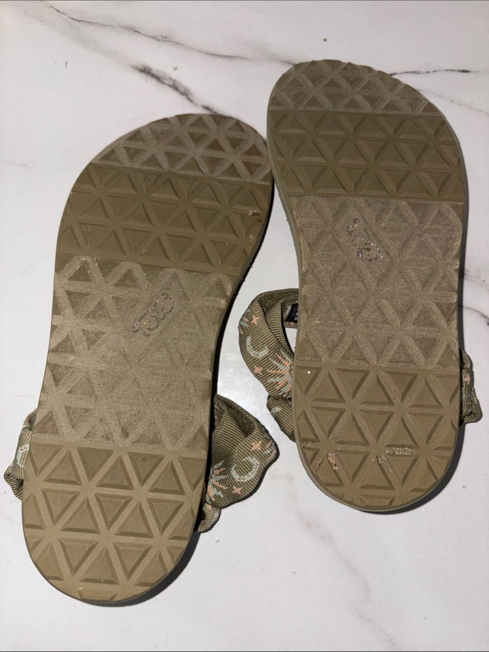 Teva Olive Green Strappy Sandals with Light Floral Accents - Picture 4 of 5